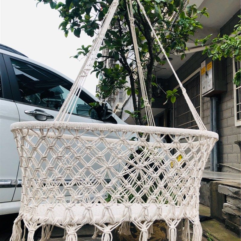 手工编织婴儿摇篮吊床秋千户外藤编绑树上阳台哄娃神器大号田园风