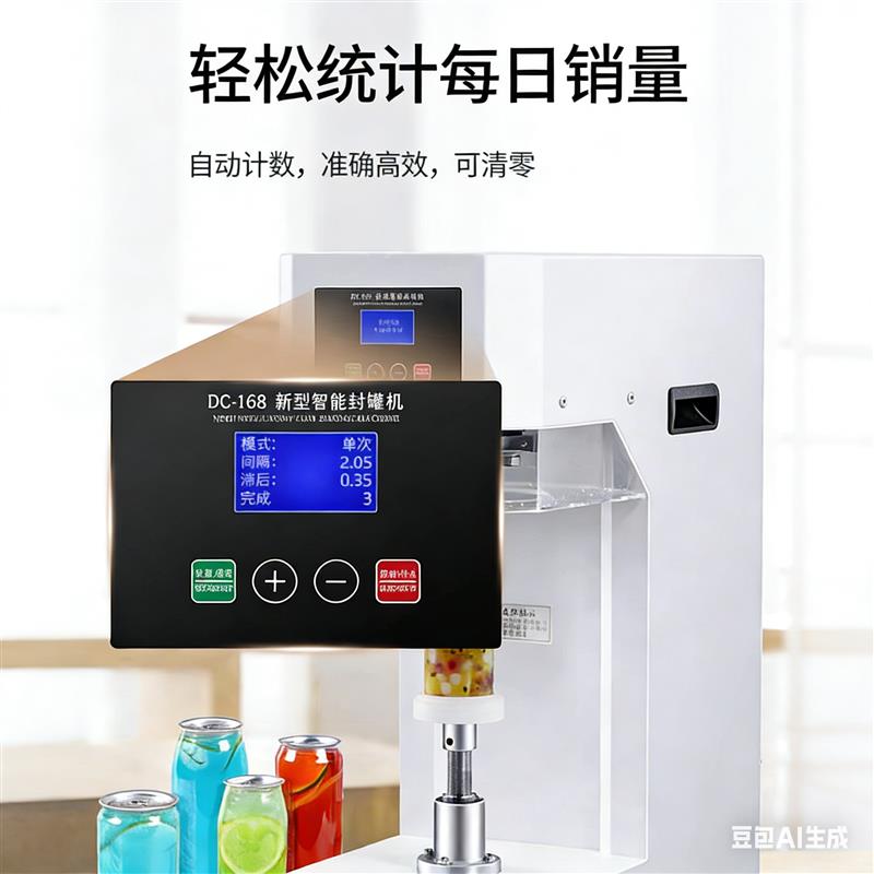 鼎驰全自动易拉罐封口机商用奶茶店啤酒智能封罐机封盖包装机
