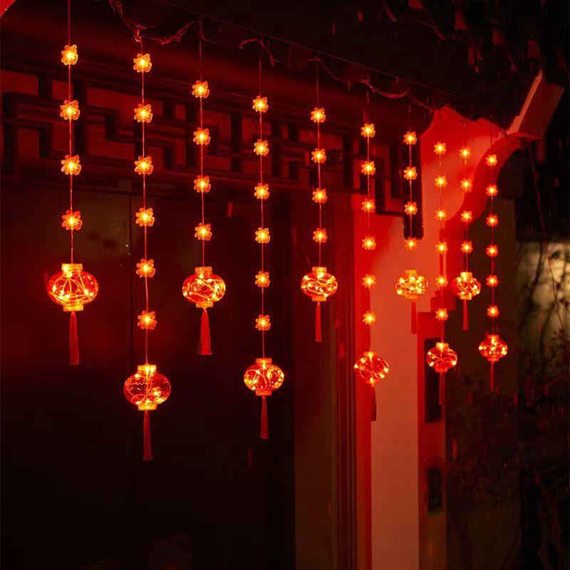 新年装饰灯2026春节过年气氛灯中国结福字灯笼彩灯闪灯马年氛围灯