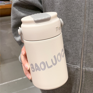 保温杯女2025新款茶水分离泡茶水杯女生高颜值吸管杯学生简约便携
