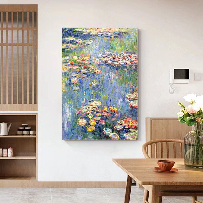 纯手绘油画 画莫奈睡莲风景印象画 画大芬油画 画村玄关客厅装饰