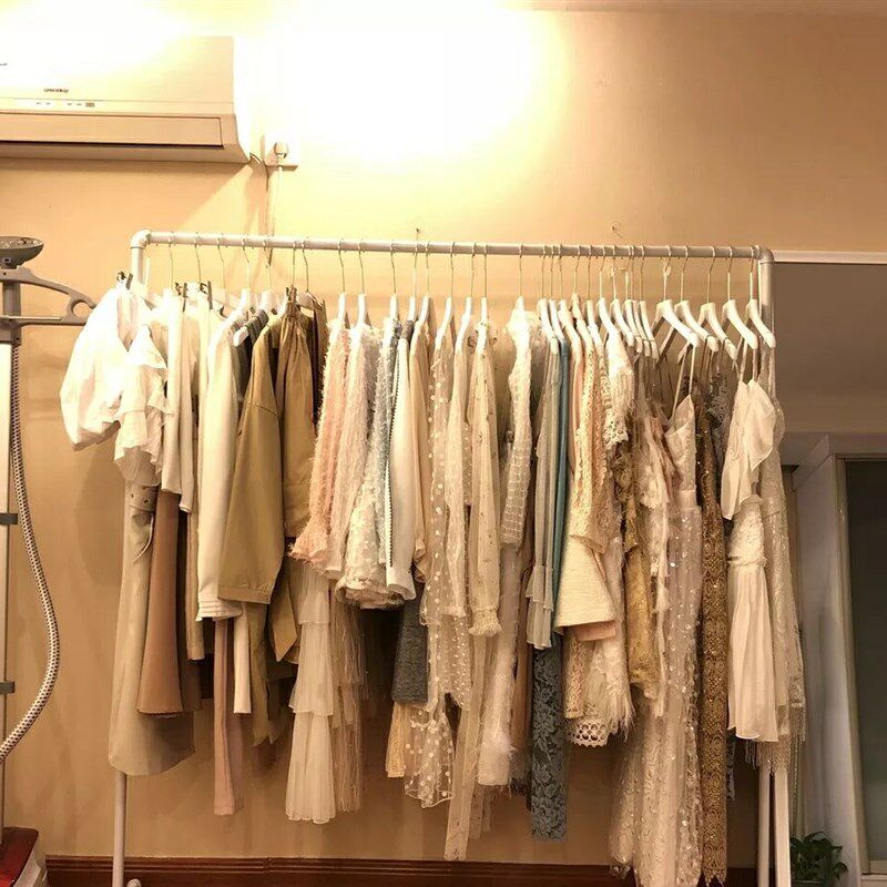 服装店展示架婚纱男女服装店挂衣架落地式白色货架龙门架商场架子