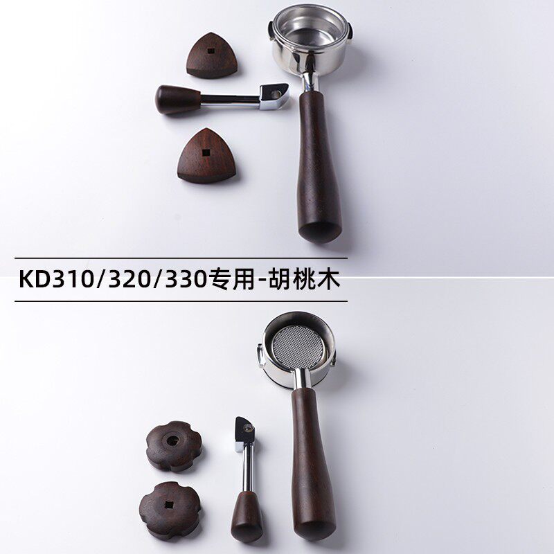 惠家咖啡机改装套件 WPM无底手柄工具 58mm不锈钢手柄 胡桃木咖啡图片