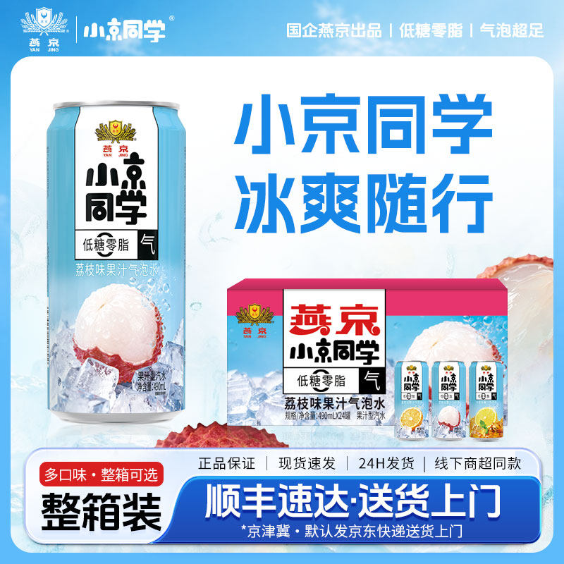 【整箱】燕京饮料小京同学果汁苏打气泡水原味/果味310ml/490ml实拍图 商品