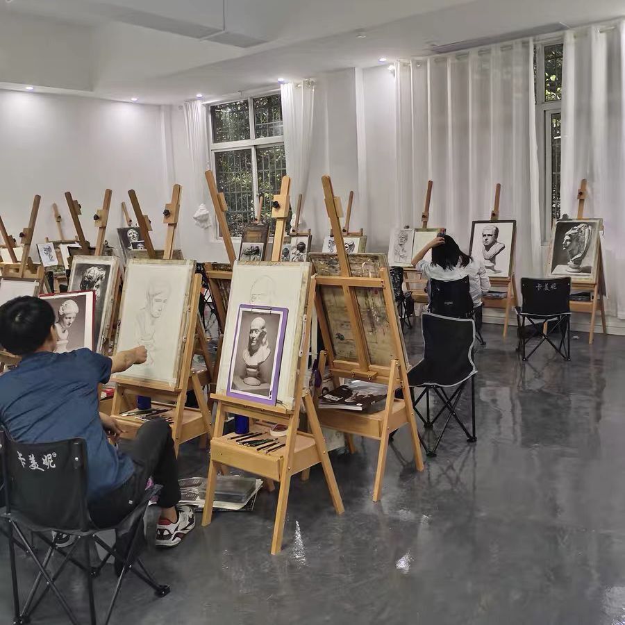 榉木制抽屉箱体折叠可升降榉木画架支架式前倾画架儿童成人架