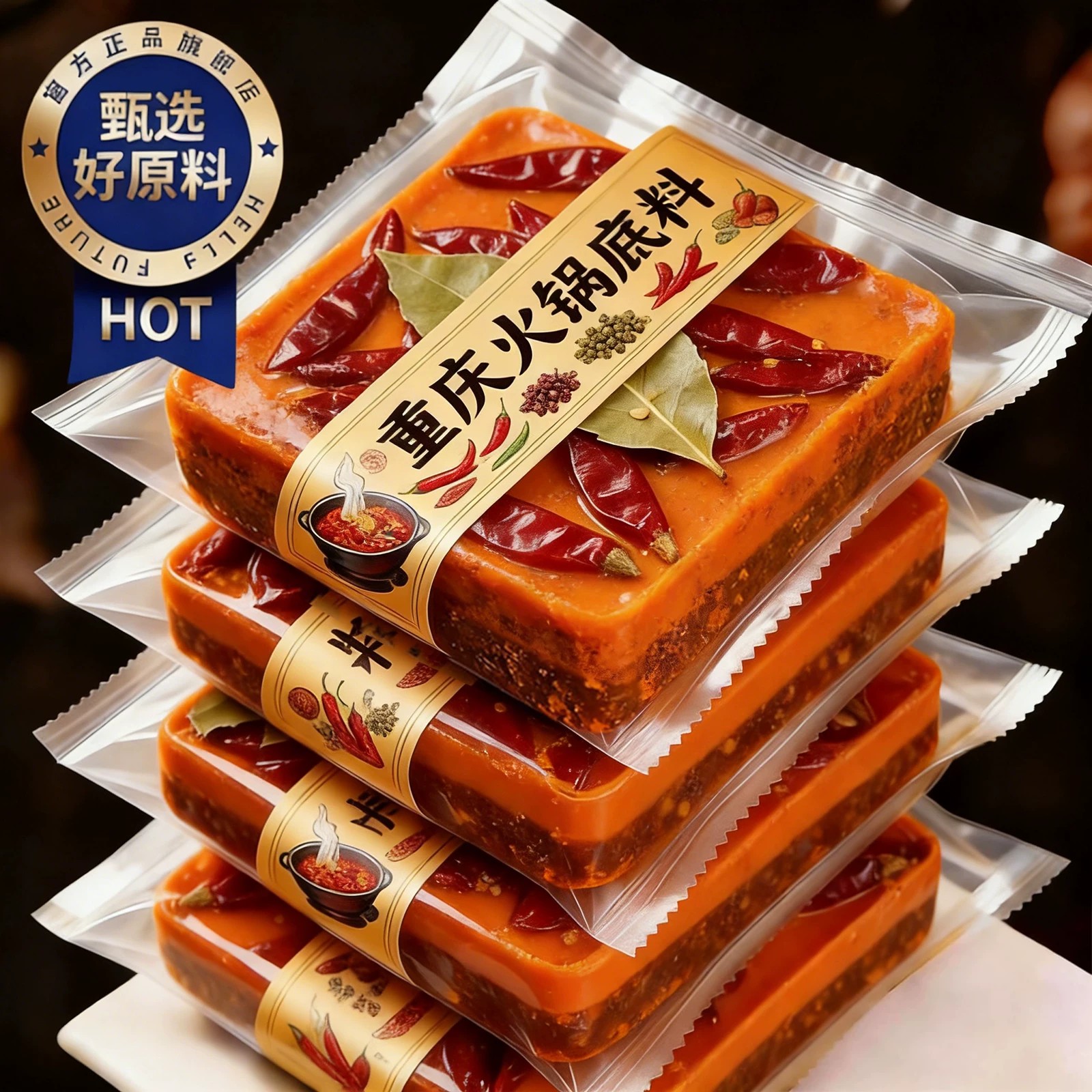 【整箱30块】重庆牛油火锅料小包装麻辣烫底料冒菜红烧调料一人份
