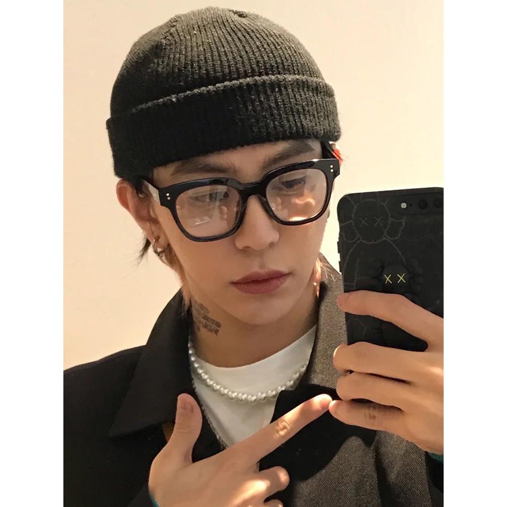 gm黑框近视眼镜男款方框大脸显瘦防蓝光高度数变色素颜平光镜女潮图片
