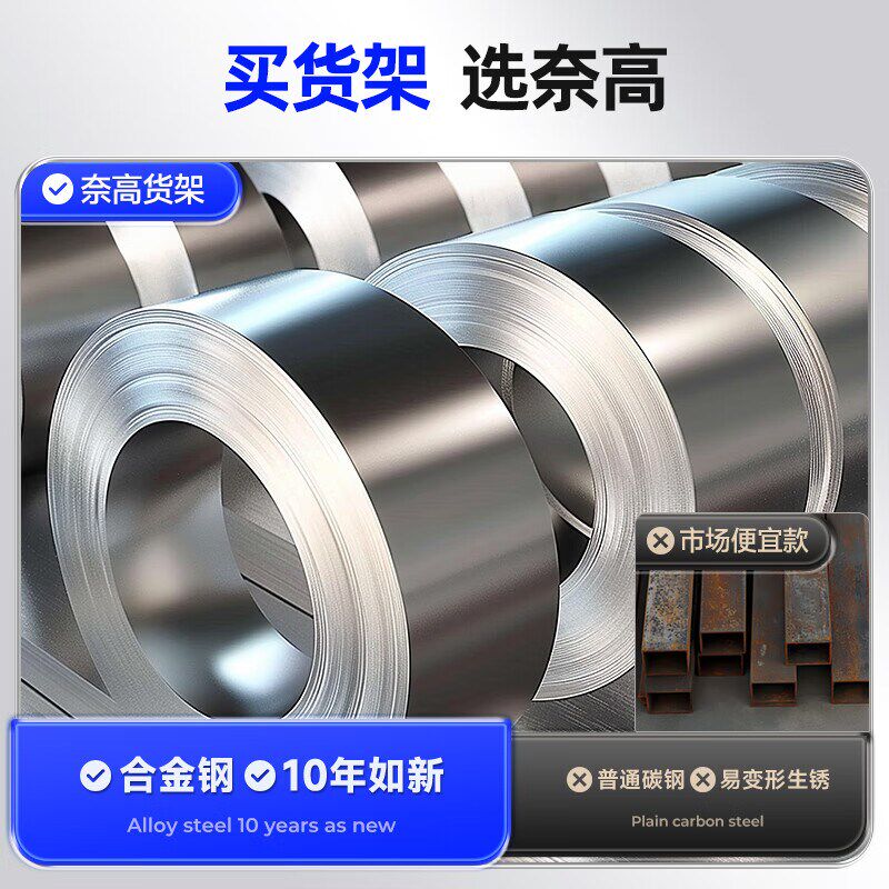 奈高仓储货架工厂仓库重型超强承重落地家用阳台快递超市收纳架子