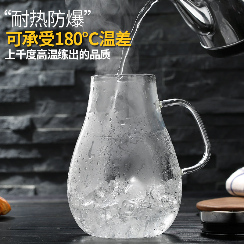 家用冷水壶防爆耐热高温玻璃凉水壶晾凉开水杯大容量果汁扎壶夏季