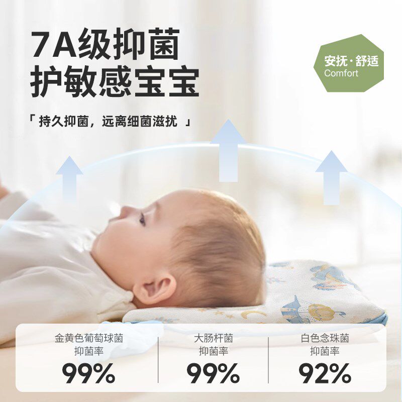 婴儿枕头宝宝6个月以上安抚枕1-3-6岁专用儿童枕头定型枕四季通用