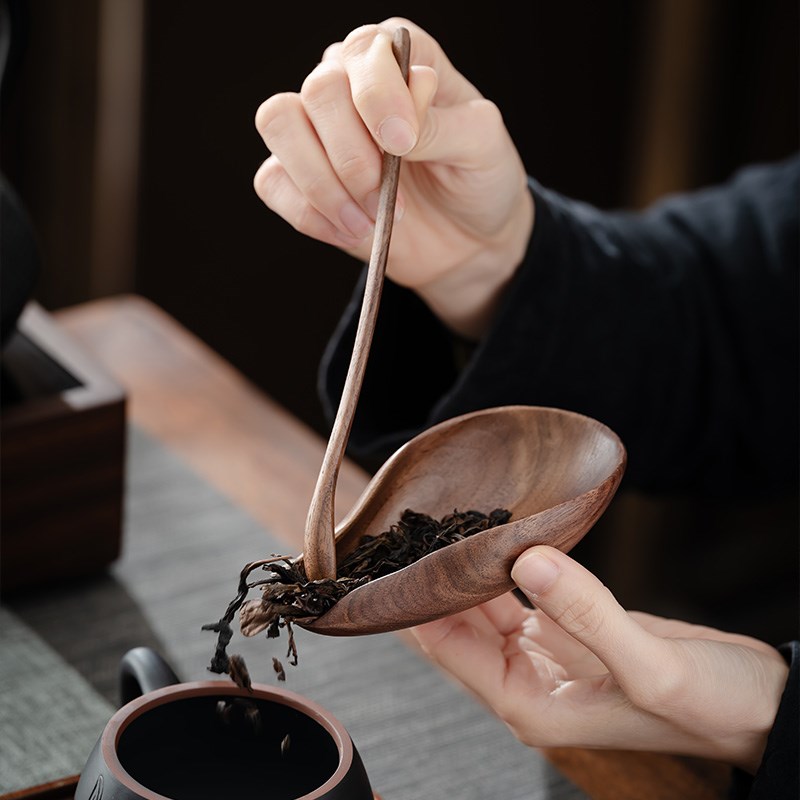 黑胡桃木茶则茶拨茶荷套装功夫茶具配件取茶器茶铲实木茶道零配