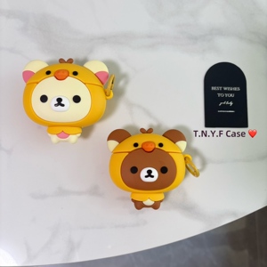 可爱立体鼻孔鸡轻松熊适用AirPodsPro3代苹果无线蓝牙耳机保护套AirPods4代硅胶软壳新款Pro2代卡通耳机壳女