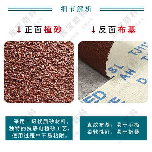 手撕砂布卷6寸150mm/沙布纸卷JB-5软布红砂卷TJ-113 纱布砂条