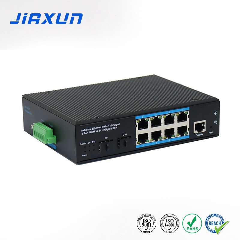 以太网交换机RJ45+SFP口千兆导轨式安装非管理宽温工作IP40防护