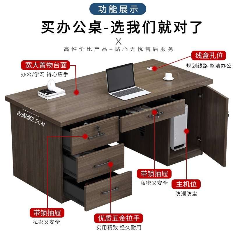 E0环保办公桌简约现代员工位职员单人办公室多人桌椅组合简易台式