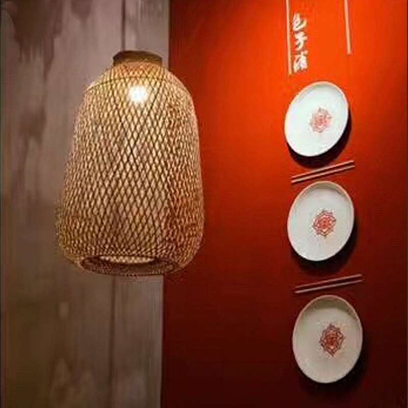 日式吊灯餐厅竹编吊灯中式田园客厅卧室阳台工程民宿茶室吊灯