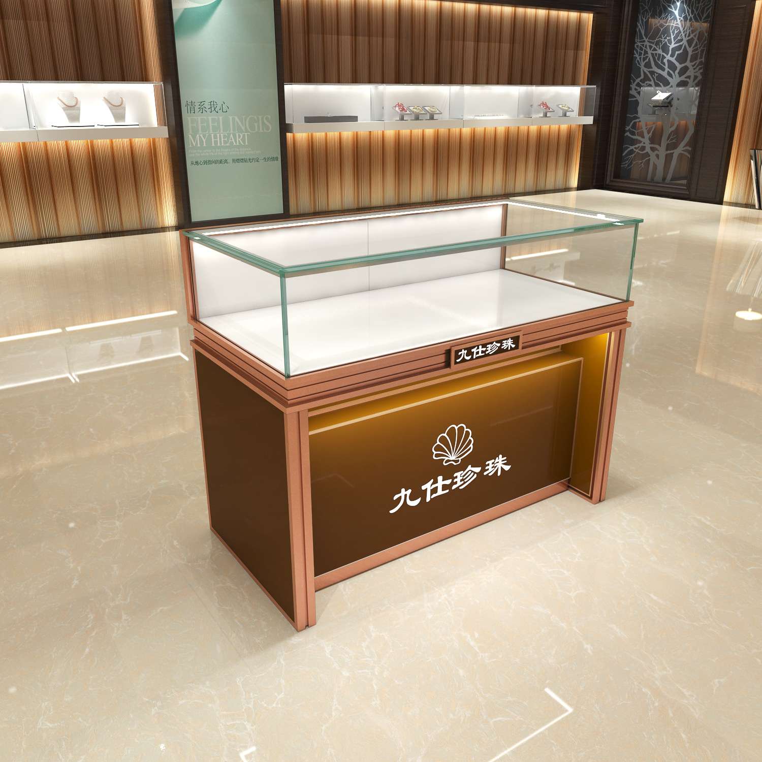 专业供应 珠宝展示柜 首饰展示柜 钢化玻璃柜台