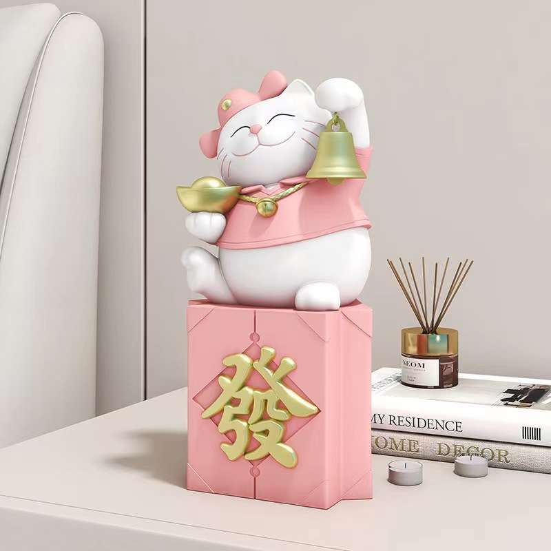 创意招财猫存线罐摆件客厅入户玄关酒柜电视柜办公室桌面装饰品
