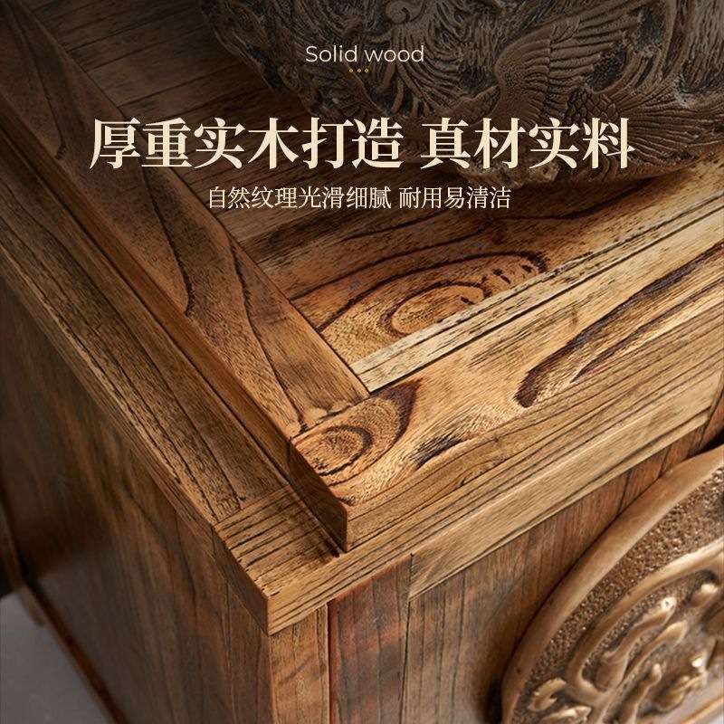新中式复古洗手台:精雕细琢的古韵旋律仿古储物柜雕花古典客厅