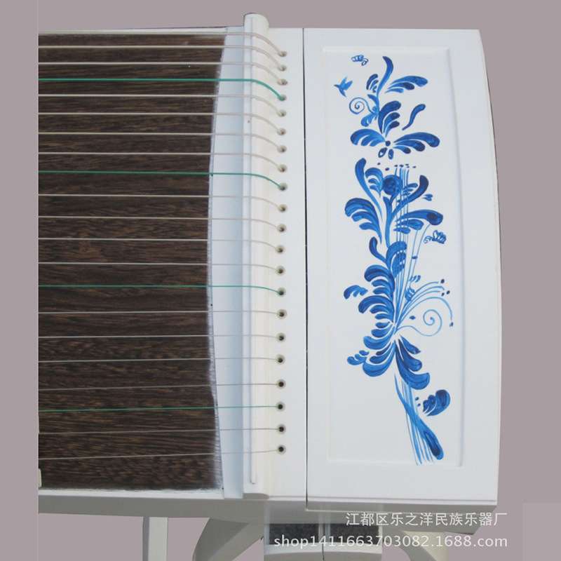 扬州古筝 厂家 直销古筝 白色钢琴烤漆系列青花瓷古筝
