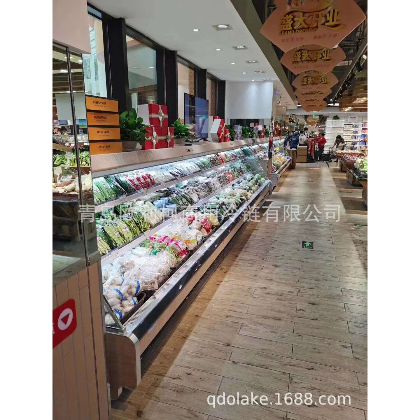风冷无霜冷藏环岛展示柜蔬菜水果酸奶果蔬保鲜柜超市分体半高风幕