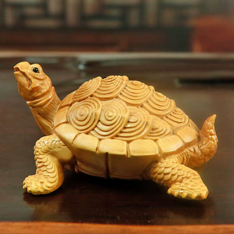 黄杨木雕动物乌龟富甲天下手把玩件文玩汽车摆件工艺品