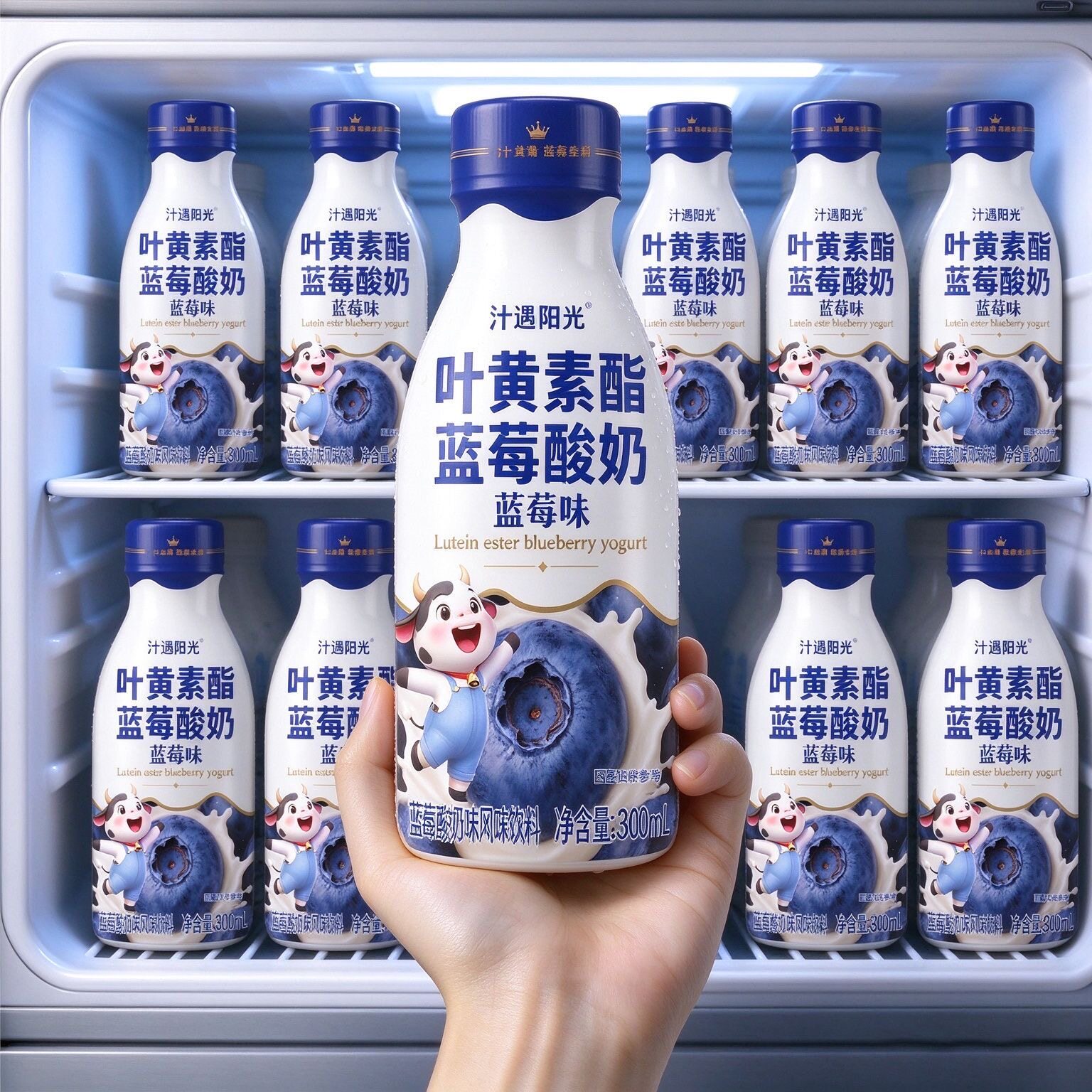 【买一送一】叶黄素酯蓝莓酸奶饮料整箱24瓶*300ml含乳酸奶新日期
