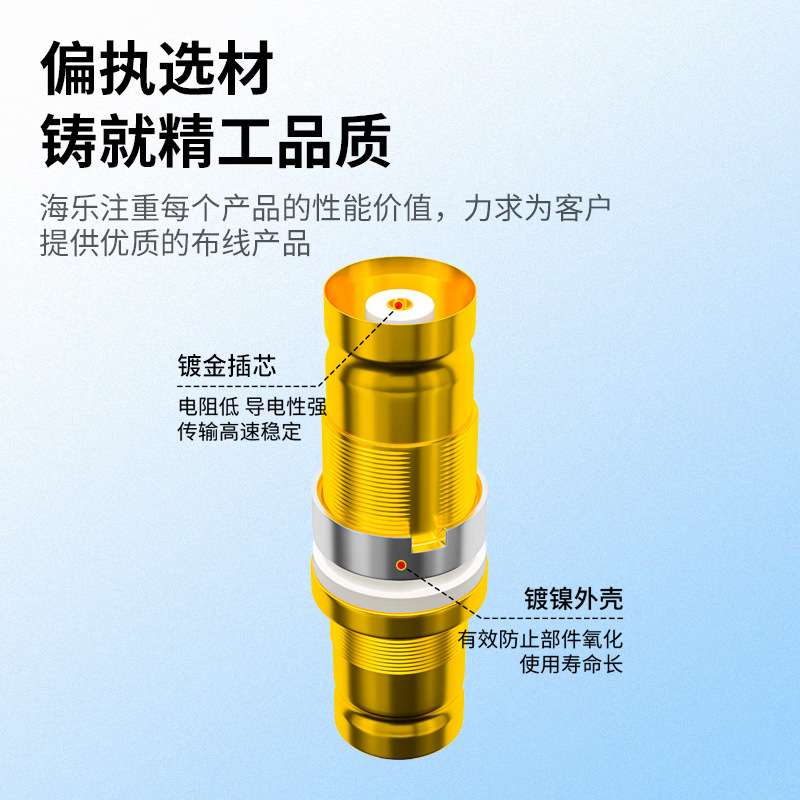 2M两兆线L9母转母视频直通对接头 10个装