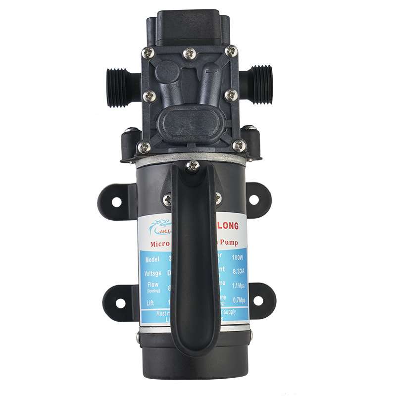 铣铁龙电动高压洗车水泵 12V/24V100W直流自吸智能微型隔膜泵