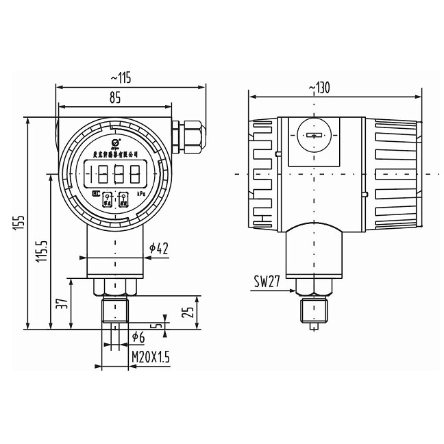水导轴承冷却水压力MPM482压力变送器(恒远水电站)