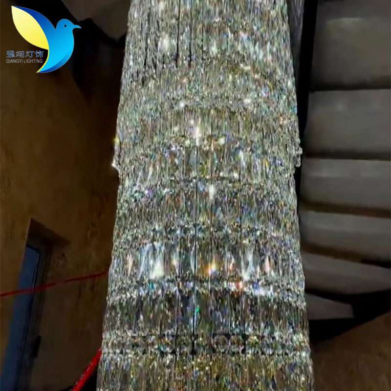 水晶楼梯灯具酒店别墅楼梯装饰LED灯商场宴会厅走廊过道水晶灯