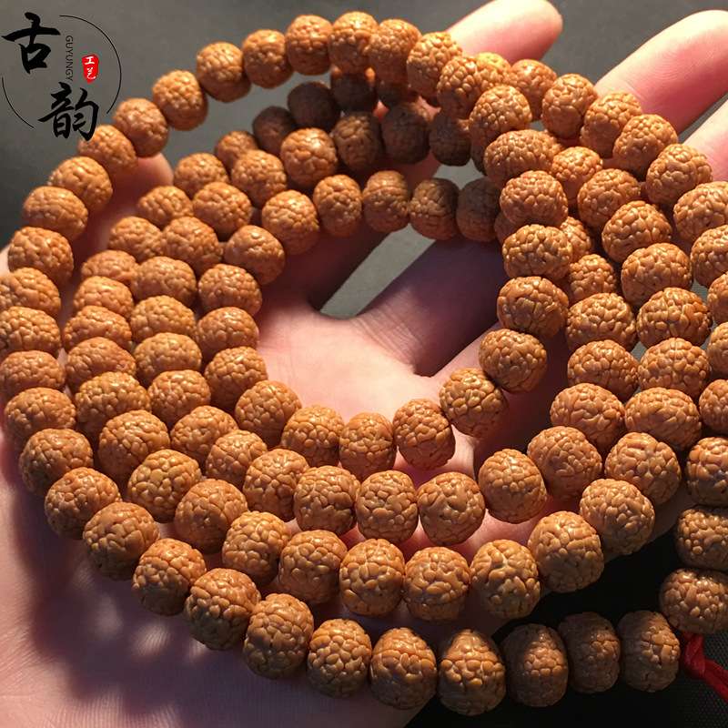 新款龙鳞114颗念珠 碟桩龙鳞小金刚菩提 高密玉皮质厂家直供