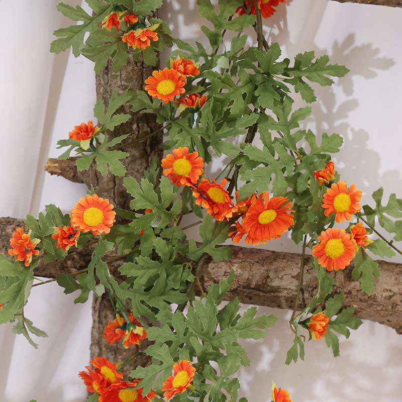 清新小雏菊仿真花藤缠绕遮挡假花墙壁装饰藤蔓植物挂壁花卉绢花管
