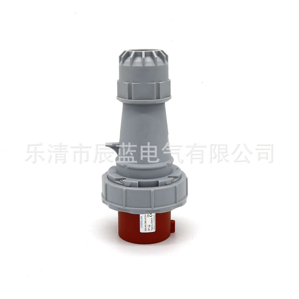 欧式快接电缆接头公头63A三相四芯3P+E 380-415V IP67个航空插头