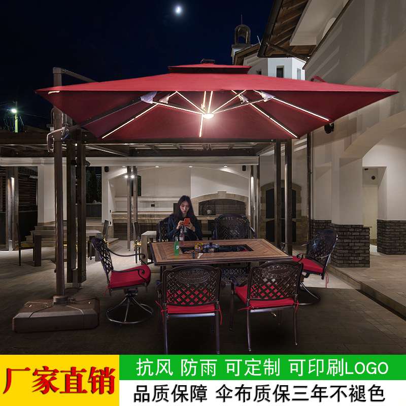 户外遮阳伞别墅罗马伞折叠广告伞大太阳伞庭院伞室外露台摆摊伞