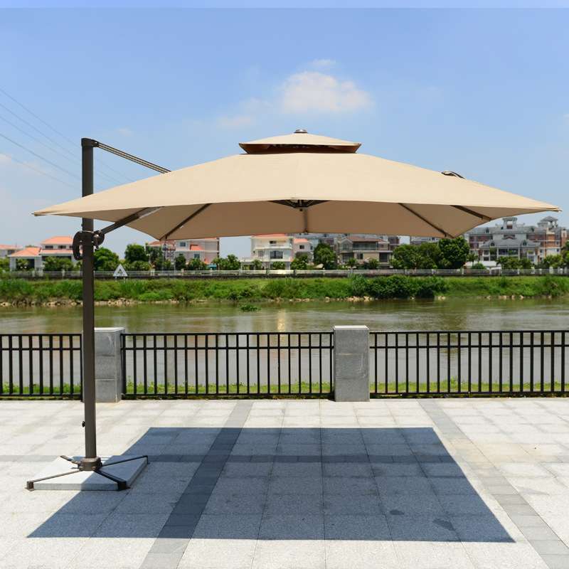 户外遮阳伞庭院带灯伞太阳能LED灯条室外别墅露台花园大型罗马伞