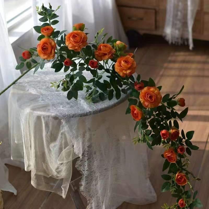 含阳 仿真花 仿真茶玫花藤 假花藤蔓玫瑰花藤条 软装花艺造景 植