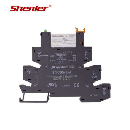 申乐超薄中间继电器1组常开直流dc24v12v48v60v6a薄型式继电器