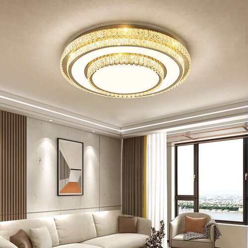 2024款轻奢客厅灯长方LED圆形水晶客厅大厅餐厅主卧室三层吸顶灯