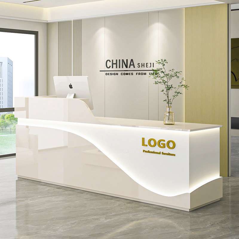 SJN公司前台接待柜台迎宾现代酒店简约服务台吧台收银台