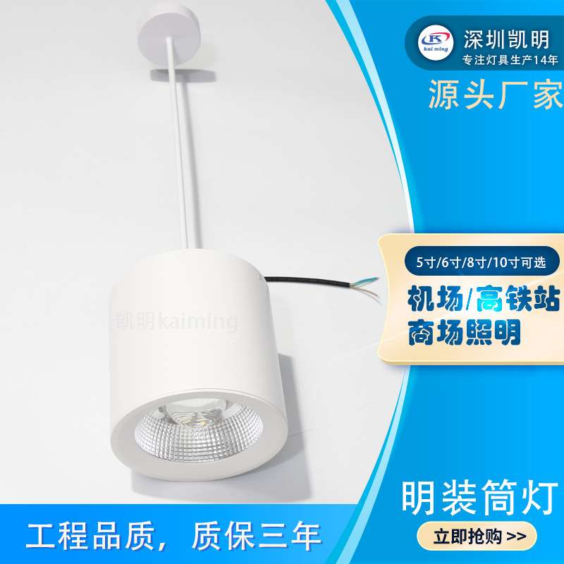 商场吊顶led射灯50w60w80w100wled明装筒灯 KNX智能控制调光灯具