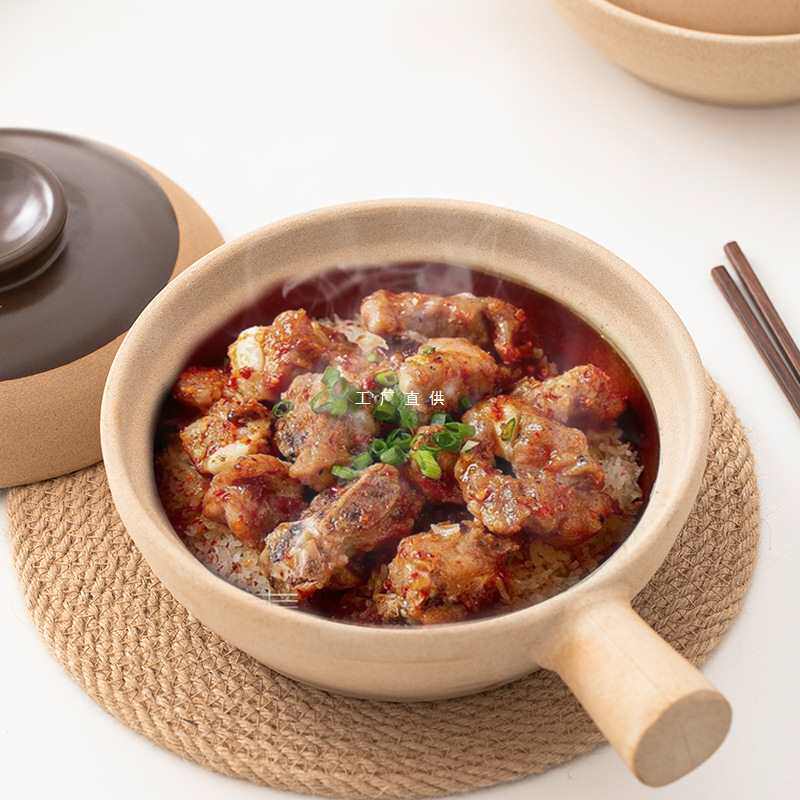直销老式单柄煲仔饭土砂锅商用广式啫啫煲锅家用耐高温小沙煲