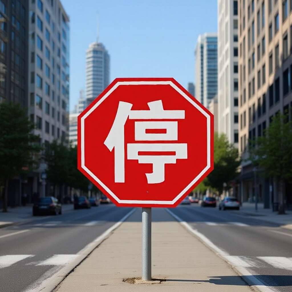 公共场所道路八角标志牌标牌停车让行禁令标志牌交通指示标志牌