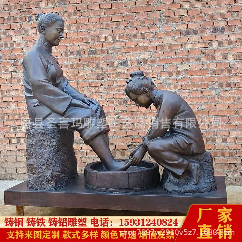 铸铜民俗文化人物雕塑 园林景观商业街铜人雕像大型仿铜小品摆件