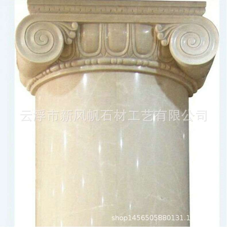户外庭院水头大理石圆柱方柱 两拼无缝圆柱 广场柱装饰 空心石柱