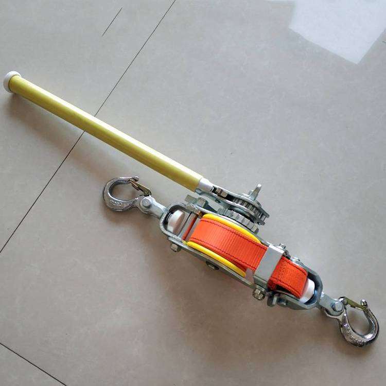 电力施工绝缘紧线工具双带式紧线器1.5T双钩收线器