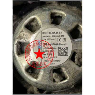 K3G133-RA01-03 200-240V0.27A27W M3G045-ABOO 德国风机