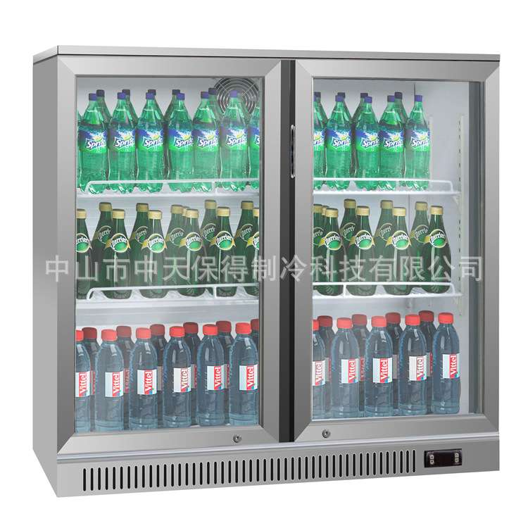 啤酒柜嵌入式保鲜小冰柜商用展示冷藏柜两开门风冷吧台饮料柜