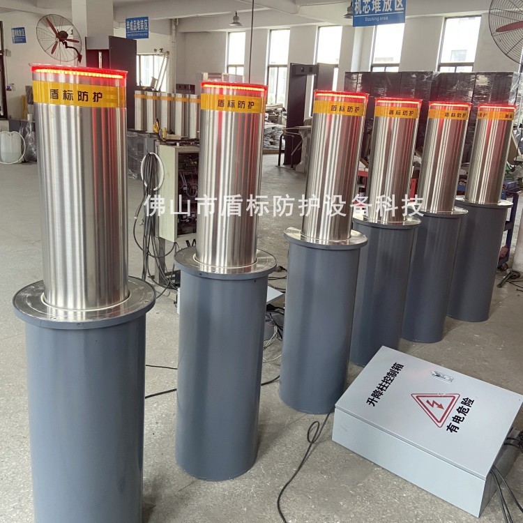 自动伸降升降车档 304不锈钢电动伸降防撞柱盾标防护防撞护柱厂家