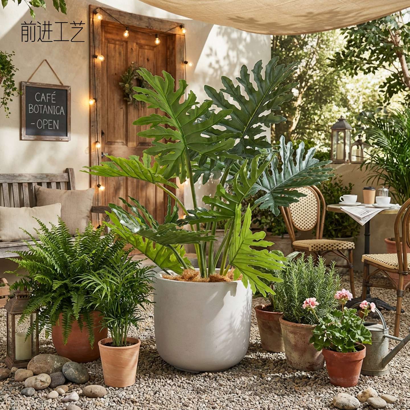 PU过胶手感春羽仿真绿植客厅装饰假植物盆栽北欧家居网红植物盆景